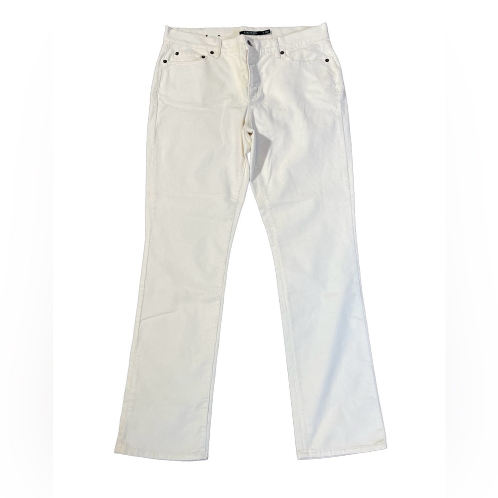 Ralph Lauren light cream colored corduroy straight leg pants. Women size 12.